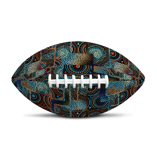 Mosaic Patchwork Pattern Print Rugby Ball