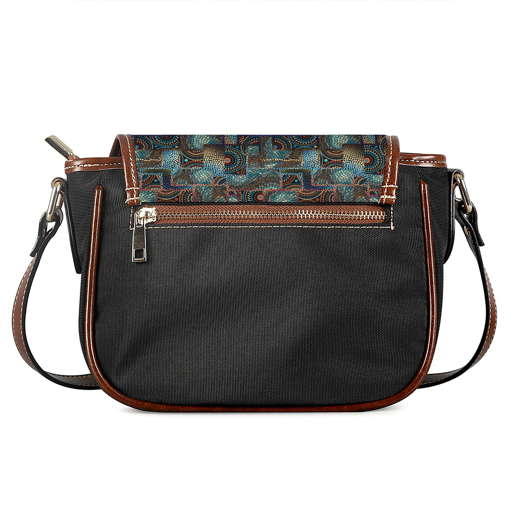 Mosaic Patchwork Pattern Print Saddle Bag