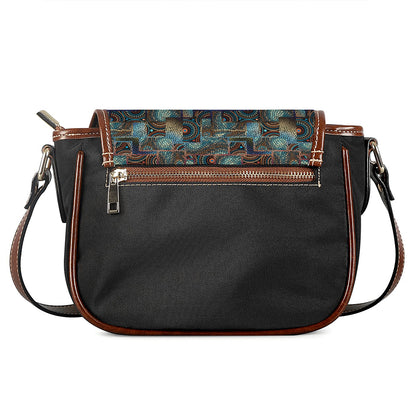Mosaic Patchwork Pattern Print Saddle Bag