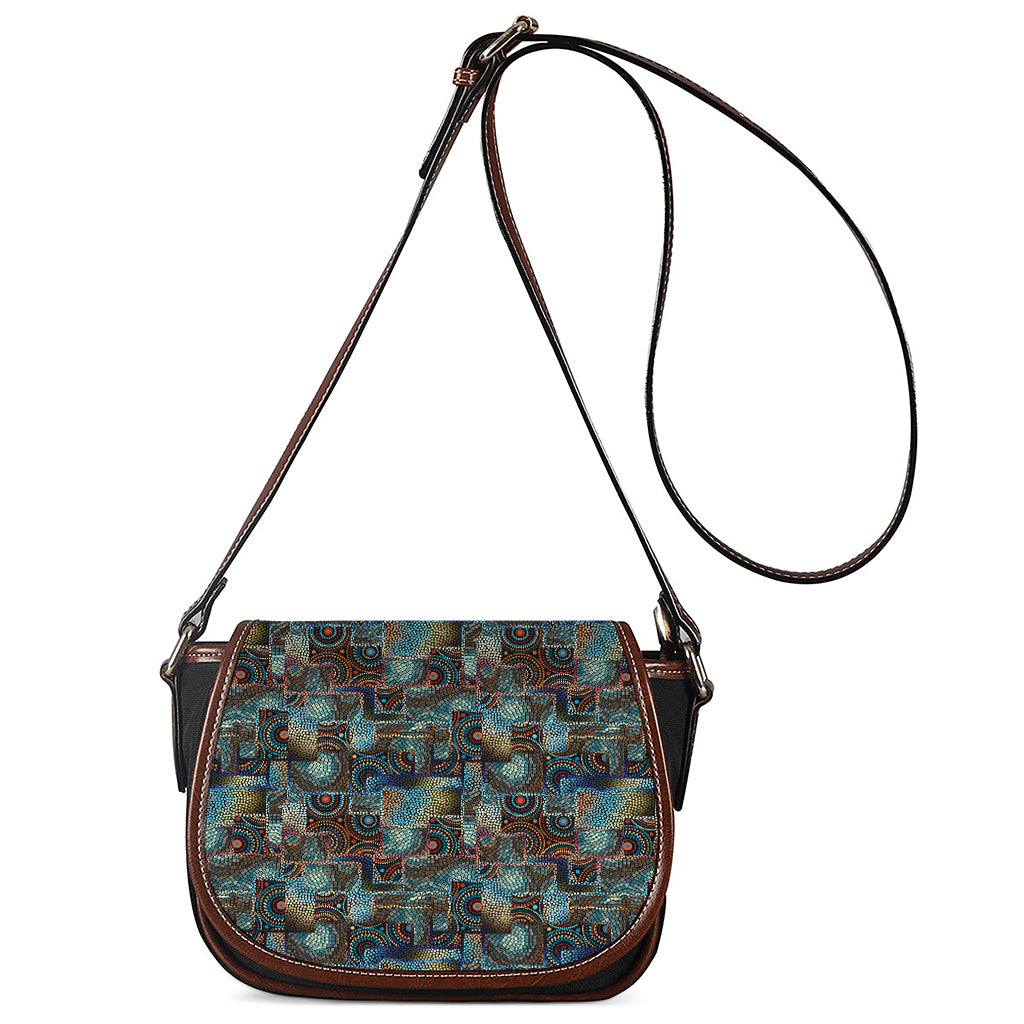 Mosaic Patchwork Pattern Print Saddle Bag