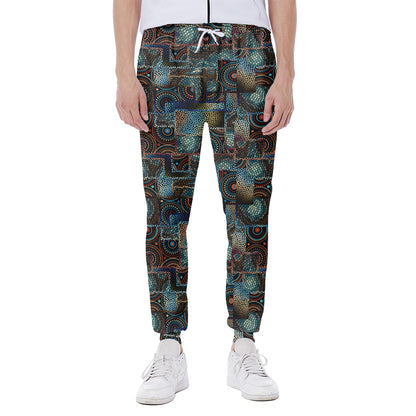 Mosaic Patchwork Pattern Print Scuba Joggers