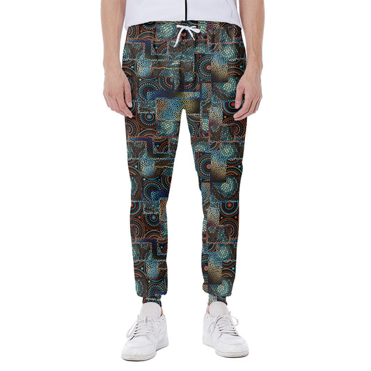 Mosaic Patchwork Pattern Print Scuba Joggers