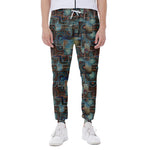 Mosaic Patchwork Pattern Print Scuba Joggers
