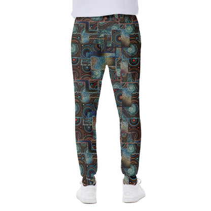 Mosaic Patchwork Pattern Print Scuba Joggers