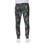 Mosaic Patchwork Pattern Print Scuba Joggers