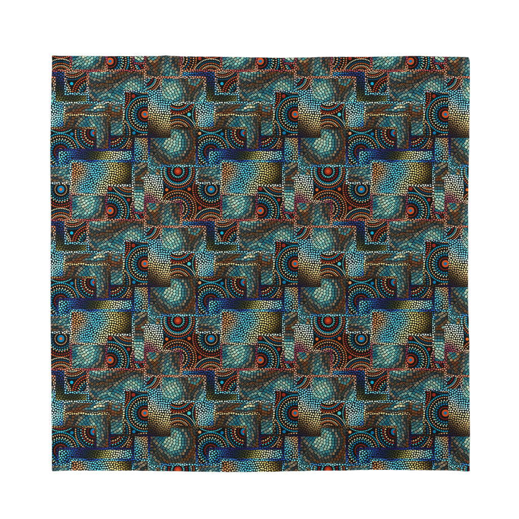 Mosaic Patchwork Pattern Print Silk Bandana