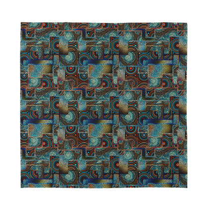 Mosaic Patchwork Pattern Print Silk Bandana