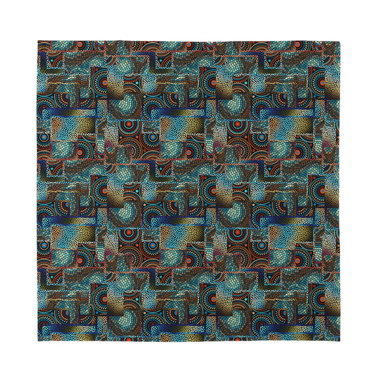 Mosaic Patchwork Pattern Print Silk Bandana