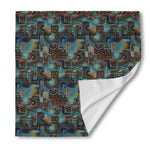 Mosaic Patchwork Pattern Print Silk Bandana