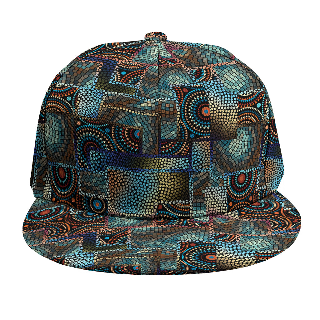 Mosaic Patchwork Pattern Print Snapback Cap
