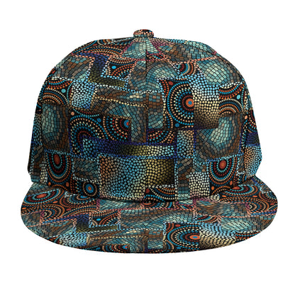Mosaic Patchwork Pattern Print Snapback Cap