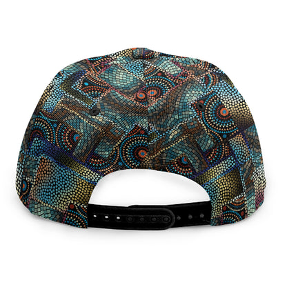 Mosaic Patchwork Pattern Print Snapback Cap