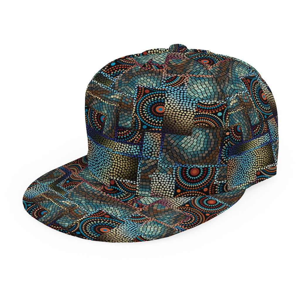 Mosaic Patchwork Pattern Print Snapback Cap