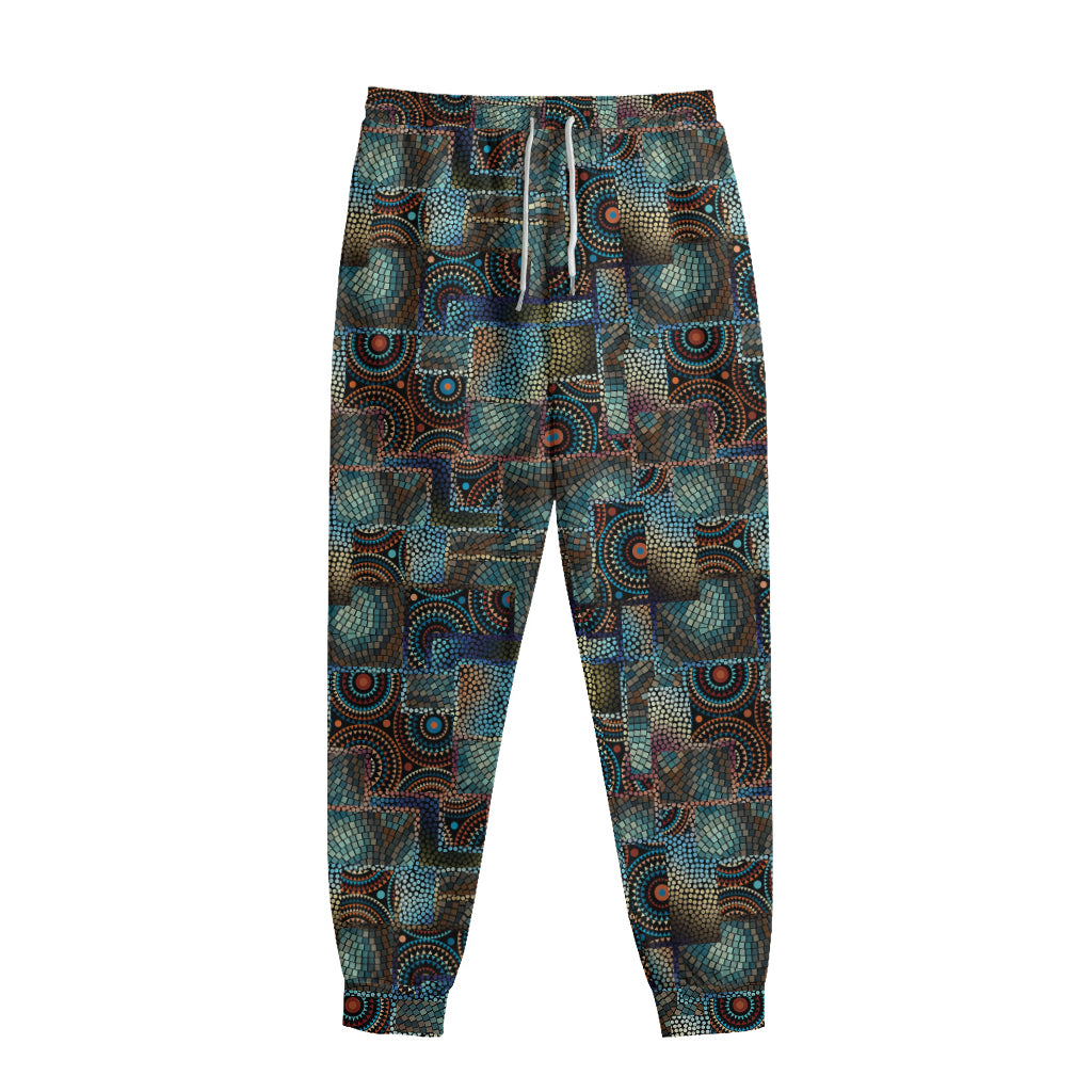 Mosaic Patchwork Pattern Print Sweatpants