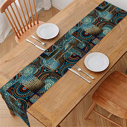 Mosaic Patchwork Pattern Print Table Runner