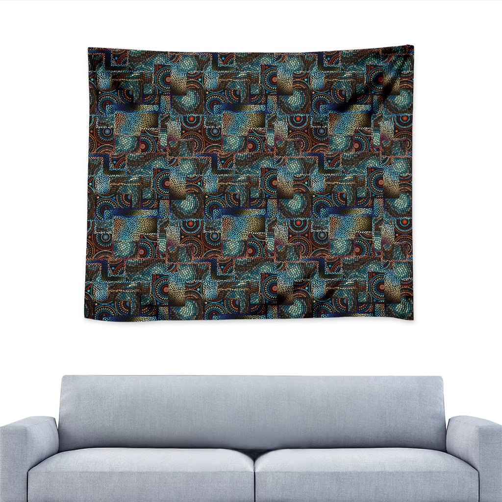 Mosaic Patchwork Pattern Print Tapestry