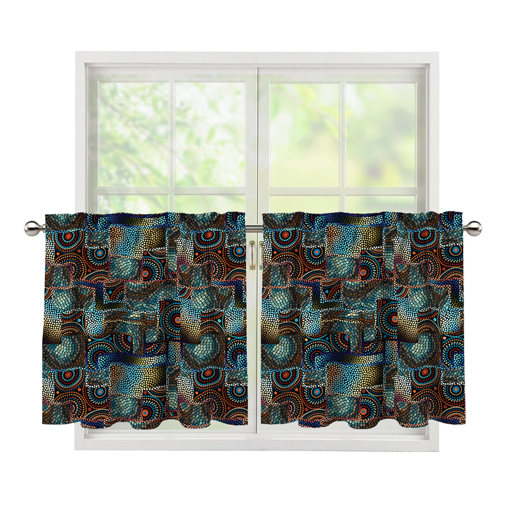 Mosaic Patchwork Pattern Print Tier Curtains