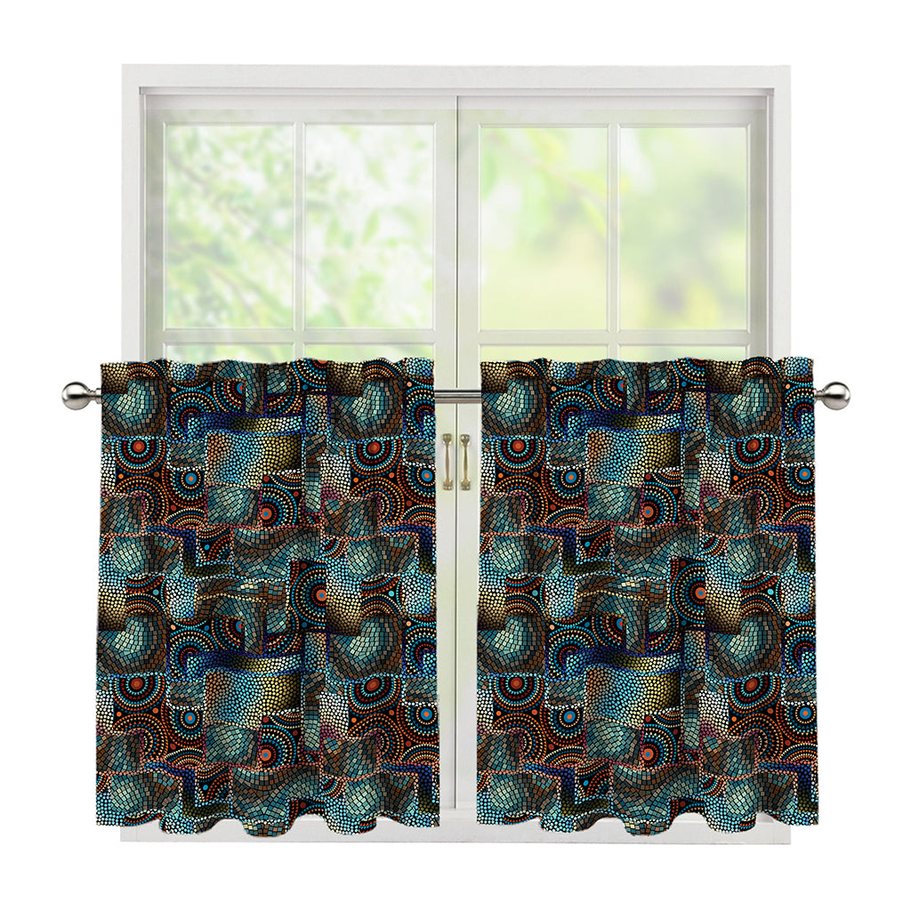 Mosaic Patchwork Pattern Print Tier Curtains