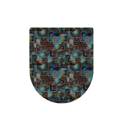 Mosaic Patchwork Pattern Print Toilet Lid Cover