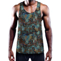 Mosaic Patchwork Pattern Print Men's Workout Tank Top