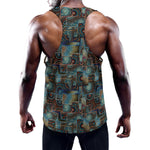 Mosaic Patchwork Pattern Print Training Tank Top