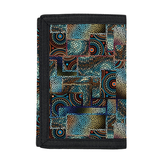 Mosaic Patchwork Pattern Print Trifold Wallet