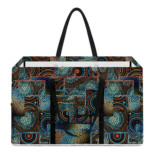 Mosaic Patchwork Pattern Print Utility Tote Bag