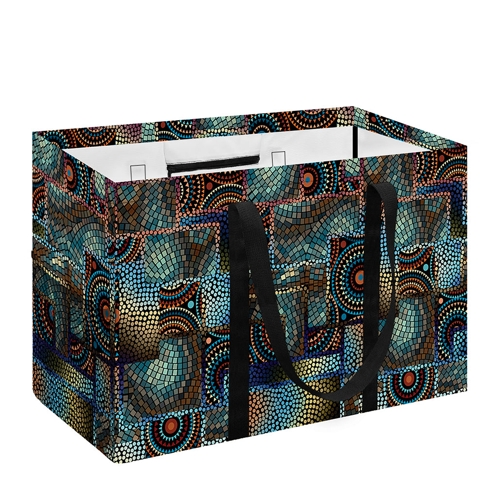 Mosaic Patchwork Pattern Print Utility Tote Bag