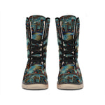 Mosaic Patchwork Pattern Print Winter Boots
