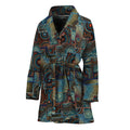 Mosaic Patchwork Pattern Print Women's Bathrobe
