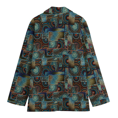 Mosaic Patchwork Pattern Print Women's Blazer