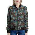 Mosaic Patchwork Pattern Print Women's Bomber Jacket
