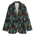 Mosaic Patchwork Pattern Print Women's Cotton Blazer