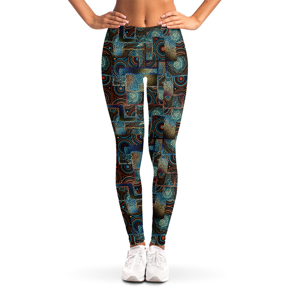 Mosaic Patchwork Pattern Print Women's Leggings