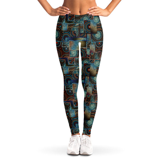 Mosaic Patchwork Pattern Print Women's Leggings