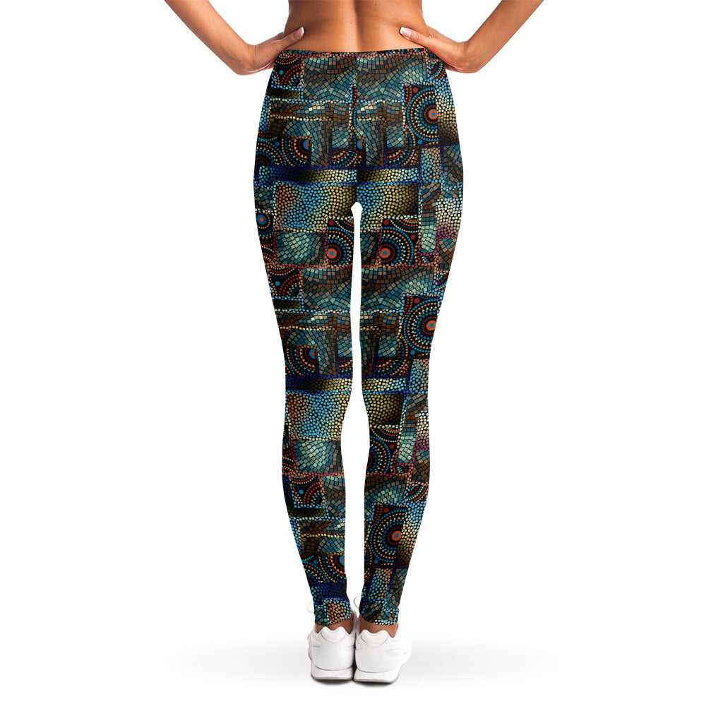 Mosaic Patchwork Pattern Print Women's Leggings