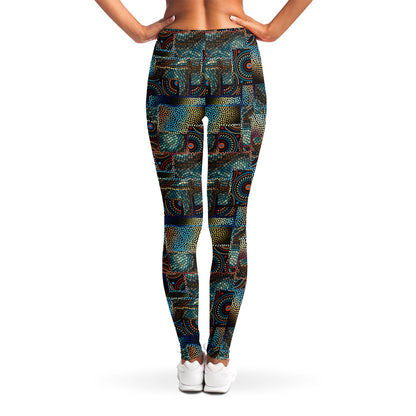 Mosaic Patchwork Pattern Print Women's Leggings