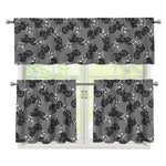 Motorcycle And Angel Pattern Print 3 Piece Kitchen Curtains