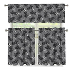 Motorcycle And Angel Pattern Print 3 Piece Kitchen Curtains