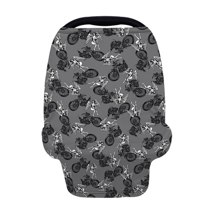 Motorcycle And Angel Pattern Print Baby Seat Cover