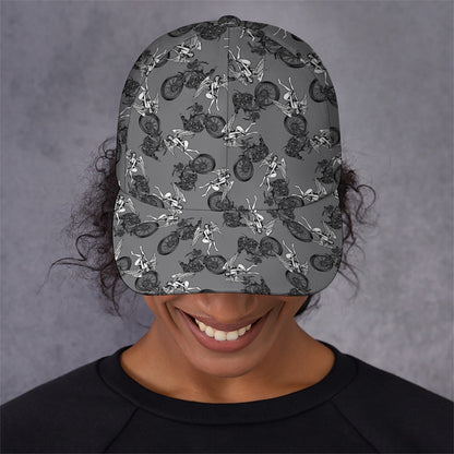 Motorcycle And Angel Pattern Print Baseball Cap