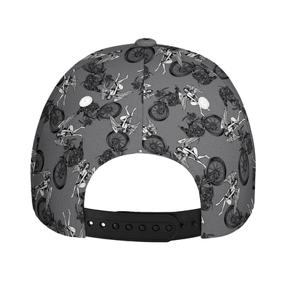 Motorcycle And Angel Pattern Print Baseball Cap