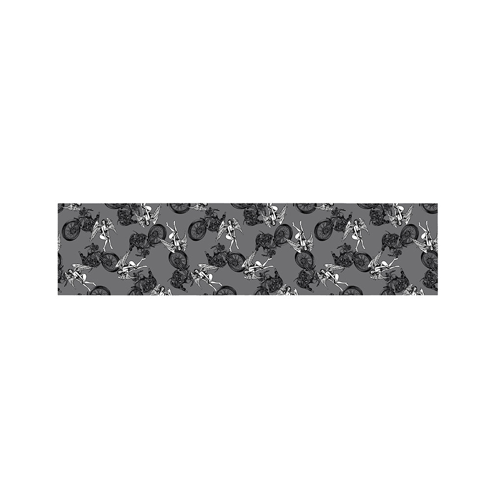 Motorcycle And Angel Pattern Print Bed Runner
