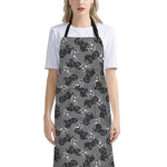 Motorcycle And Angel Pattern Print Bib Apron With Pocket