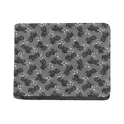 Motorcycle And Angel Pattern Print Bifold Wallet