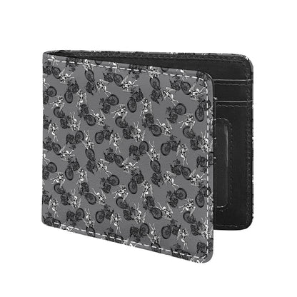Motorcycle And Angel Pattern Print Bifold Wallet