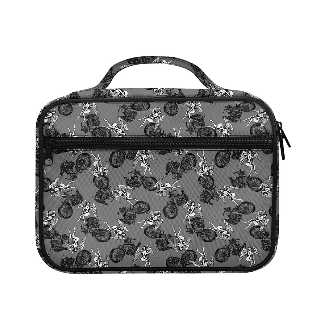Motorcycle And Angel Pattern Print Briefcase Bible Bag