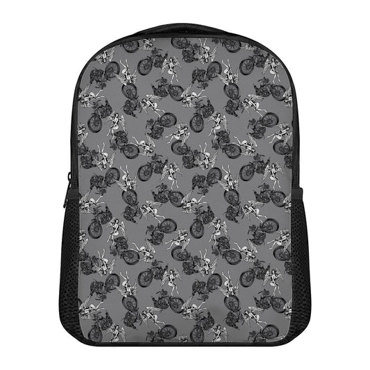 Motorcycle And Angel Pattern Print Casual Backpack