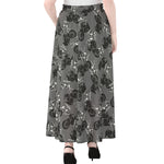 Motorcycle And Angel Pattern Print Chiffon Maxi Skirt