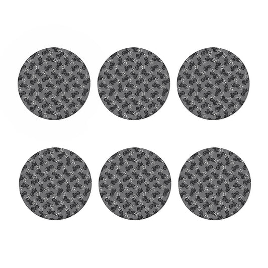 Motorcycle And Angel Pattern Print Coaster Set